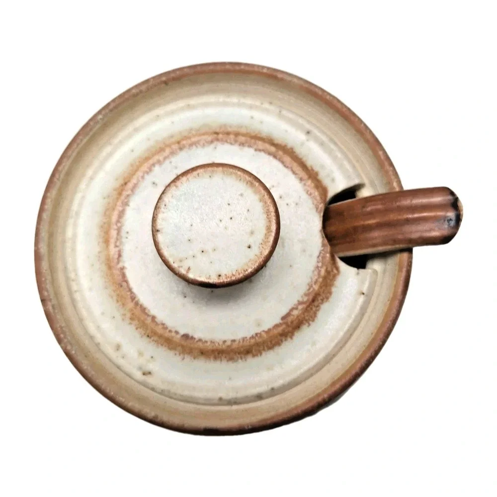 Vtg 70s‎ B. Welsh Studio Pacific Stoneware Lidded Honey Pot Jam Jar Spoon Oregon